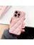 iPhone14 Pro Vasası Için Düz Renkli Su Dalgalanma Deseni Pc+Tpu+Pu Deri Telefon Kapak Pembe (Yurt Dışından) 4