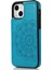 iPhone14 Plus Içinplus Cep Telefonu Kılıfı Basılı Mandala Çiçek Pu Deri+Tpu Geri Kabuk Mavisi (Yurt Dışından) 1