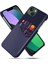 iPhone15 Kumaş Doku Pu Deri Kaplamalı Pc Kapak Mavisi Için Kart Tutucu Koruyucu Telefon Kılıfı (Yurt Dışından) 1