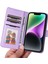 iPhone14 Plus Kasa Için Çıkarılabilir 2'si 1 Arada Pu Deri Folyo Flip Cep Telefonu Kabuk-Mor (Yurt Dışından) 5