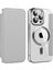 iPhone13 Pro 6.1 Inç Magsafe Rfıd Engelleme Kart Yuvaları ile Uyumlu Şok-Emme Pu Deri+Tpu Elektrokaplama Lens Film-Silver ile Temiz Arka Flip Kılıf (Yurt Dışından) 1