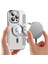 iPhone13 Pro 6.1 Inç Magsafe Rfıd Engelleme Kart Yuvaları ile Uyumlu Şok-Emme Pu Deri+Tpu Elektrokaplama Lens Film-Silver ile Temiz Arka Flip Kılıf (Yurt Dışından) 2
