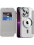 iPhone13 Pro 6.1 Inç Magsafe Rfıd Engelleme Kart Yuvaları ile Uyumlu Şok-Emme Pu Deri+Tpu Elektrokaplama Lens Film-Silver ile Temiz Arka Flip Kılıf (Yurt Dışından) 3