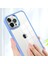 iPhone15 Pro Max Tpu+Sert Pc Metal Düğme Lens Çerçevesi Kapak Telefon Kabuğu Temiz Telefon Kılıfı Blue (Yurt Dışından) 4