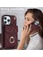 iPhone13 Pro 6.1 Inç Için Rfıd Engelleme Pu Deri+Tpu Telefon Kılıfı Çoklu Kart Yuvaları Yüzük Kickstand Cover-Wine Kırmızı (Yurt Dışından) 3