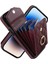 iPhone13 Pro 6.1 Inç Için Rfıd Engelleme Pu Deri+Tpu Telefon Kılıfı Çoklu Kart Yuvaları Yüzük Kickstand Cover-Wine Kırmızı (Yurt Dışından) 4