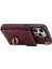 iPhone13 Pro 6.1 Inç Için Rfıd Engelleme Pu Deri+Tpu Telefon Kılıfı Çoklu Kart Yuvaları Yüzük Kickstand Cover-Wine Kırmızı (Yurt Dışından) 5