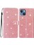 iPhone14 Plus Içinartı Işıltılı Pu Deri Kasa Folio Flip Cüzdan Standı Akıllı Telefon Kapak Gülü Altın (Yurt Dışından) 1
