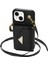 iPhone14 Plus Case Organ Kartı Çantası Için Iyi Korunmuş Pu Deri+Tpu Kabuğu Omuz Kayışı Black (Yurt Dışından) 2