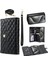 iPhone7/8 Için (Case Pu Deri Rhambus Desen Fermuar Telefon Kapak Black (Yurt Dışından) 1