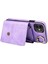 iPhone11 Kart Çantası Için Ring Kickstand Kapağı Litchi Doku Deri+Tpu Omuz Askılı Mor ile Telefon Kılıfı (Yurt Dışından) 3