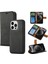 iPhone15 Plus Için Manyetik Emilim Cüzdan Telefon Kılıfı Plus Söndürülebilir 2'si Deli At Dokusu Pu Pop Telefon Kapak Black (Yurt Dışından) 1