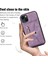 iPhone13 Mini 5.4 Inç Kasa Fermuarı Pa Pu Deri+Tpu Rfıd Engelleme Kart Yuvaları 2 Kayış-Mor ile Örtü (Yurt Dışından) 4