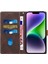 iPhone15 Plus Cüzdan Stand Telefon Kapağı Strap-Brown ile Izgara Ekleme Telefon Deri Kılıfı (Yurt Dışından) 2