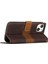 iPhone15 Plus Cüzdan Stand Telefon Kapağı Strap-Brown ile Izgara Ekleme Telefon Deri Kılıfı (Yurt Dışından) 4