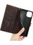 iPhone15 Plus Cüzdan Stand Telefon Kapağı Strap-Brown ile Izgara Ekleme Telefon Deri Kılıfı (Yurt Dışından) 5