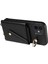 iPhoneIçin Telefon Kabuğu 12/12 Pro 6.1 Inç Yüzük Kickstand Litchi Doku Deri+Tpu Kart Çanta Kılıfı Omuz Kayışı Black (Yurt Dışından) 2