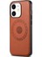 iPhone12/12 Pro Magnicy Telefon Kılıfı Cowhide Doku Pu Deri Arka Kapak Black-Brown (Yurt Dışından) 1