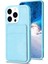iPhone15 Pro Matte Pu Deri Kaplamalı Tpu Telefon Kapağı Kart Tutucu Mavisi ile Kickstand Case (Yurt Dışından) 2