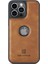 iPhone15 Plus Case Logo Için Geri Görünüm Pu Pu Deri+Pc+Tpu Kapak-Kahverengi (Yurt Dışından) 1