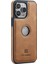 iPhone15 Plus Case Logo Için Geri Görünüm Pu Pu Deri+Pc+Tpu Kapak-Kahverengi (Yurt Dışından) 2