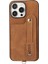 iPhone15 Pro Cover Tpu+Pu Deri Kart Tutucu Kickstand Telefon Vaka-Kahverengi (Yurt Dışından) 2