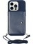Kickstand Pu Deri Cüzdan Kılıfı iPhone15 Pro-Scratch Anti-Cratch Tpu Telefon Kapağı Omuz Kayış-Dark Mavi (Yurt Dışından) 1