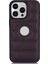 iPhone15 Pro Max Cep Telefon Kılıfı Logo Penceresi Ön Kara Çizelge Pu Deri+Tpu Cover-Dark Mor (Yurt Dışından) 1