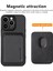 iPhone15 Pro Fiber Pu Deri Kaplamalı Pc+Tpu Cover-Black Için Çıkarılabilir Manyetik Kart Tutucu Telefon Kılıfı (Yurt Dışından) 3