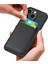 iPhone15 Pro Fiber Pu Deri Kaplamalı Pc+Tpu Cover-Black Için Çıkarılabilir Manyetik Kart Tutucu Telefon Kılıfı (Yurt Dışından) 4