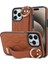 iPhone15 Pro Kickstand Case Wave Desen Anti-Çizelge Pu+Tpu Telefon Kapak-Kahverengi (Yurt Dışından) 1