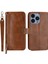 iPhone15 Pro Max Case Zipper Cep Telefonu Kapak Deri Stand Kabuğu 2 Kayış-Kahverengi (Yurt Dışından) 1