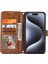 iPhone15 Pro Max Case Zipper Cep Telefonu Kapak Deri Stand Kabuğu 2 Kayış-Kahverengi (Yurt Dışından) 3