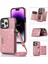 iPhone15 Pro Rfıd Engelleme Kickstand Cover Pu Deri+Tpu Rhinestone Dekor Cüzdan Telefon Kılıfı Omuz Kayışı Ros (Yurt Dışından) 1