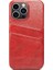 iPhone15 Pro Case Waxy Pu Deri+Pc Kart Tutucu Telefon Kapak-Kırmızı (Yurt Dışından) 1