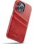 iPhone15 Pro Case Waxy Pu Deri+Pc Kart Tutucu Telefon Kapak-Kırmızı (Yurt Dışından) 2