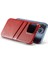 iPhone15 Pro Case Waxy Pu Deri+Pc Kart Tutucu Telefon Kapak-Kırmızı (Yurt Dışından) 3