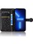 iPhone15 Pro Max Dot Için Baskılı Şok Geçirmez Kapak Deri Cüzdan Stand Mobil Telefon Vaka Black (Yurt Dışından) 2