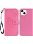iPhone15 Plus Case Owl Için Pu Deri Telefon Cüzdan Standı Kapak-Gül (Yurt Dışından) 1