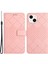 iPhone15 Plus Için Plus Pu Pu Deri Stand Anti-Çizik Telefon Kapak Pembe (Yurt Dışından) 1