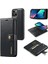 iPhone15 Plus Söndürülebilir Manyetik Telefon Kılıfı Anti-Dorp Split Deri Cüzdan Stand Kılıf Black (Yurt Dışından) 1