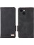 iPhone15 Plus Önce Çizgiye Karşı Kapak Donanım Dekoru Telefon Kılıfı Pu Deri Cüzdan Stand Kabuk Black (Yurt Dışından) 1