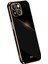 iPhone15 Elektraplatma Gold Edge Telefon Kılıfı Tpu Damla Damla Arka Kapak Black (Yurt Dışından) 1