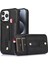 iPhone15 Pro Max Cep Telefon Kılıfı Için Retro Pu Deri Kaplamalı Tpu Kart Yuvaları Black (Yurt Dışından) 1