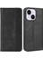 iPhone15 Kılıf Için Katlama Stand Şok Geçirmez Telefon Kapağı Retro Pu Deri Cüzdan Black (Yurt Dışından) 1