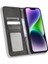 iPhone15 Kılıf Için Katlama Stand Şok Geçirmez Telefon Kapağı Retro Pu Deri Cüzdan Black (Yurt Dışından) 4