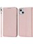 iPhone15 Plus Telefon Kasası Ipek Doku Stand Kapağı Kapak Anti-Çizgi Pu Deri Cüzdan Telefon Kabuk Rose Altın (Yurt Dışından) 1
