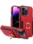 iPhone15 Pro Pu Deri+Tpu Kart Yuvaları Kasa Çember Kickstand Rfıd Engelleme Telefon Kapak-Kırmızı (Yurt Dışından) 1