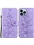 iPhone15 Pro Max Pu Deri Cüzdan Stand Kapağı Baskılı Zambak Çiçek Telefon Kılıfı Şok Geçirmez Telefon Kabuk-Doğum (Yurt Dışından) 1