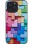 iPhone15 Pro Baskılı Telefon Kılıfı Temsil Edilmiş Cam Akrilik Sert Arka Kapak Blokları Desen Tasarım-Black (Yurt Dışından) 2